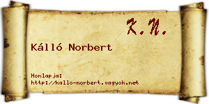 Kálló Norbert névjegykártya