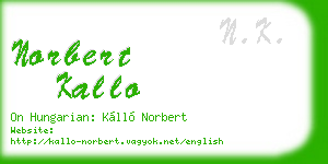 norbert kallo business card