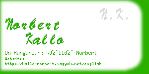 norbert kallo business card